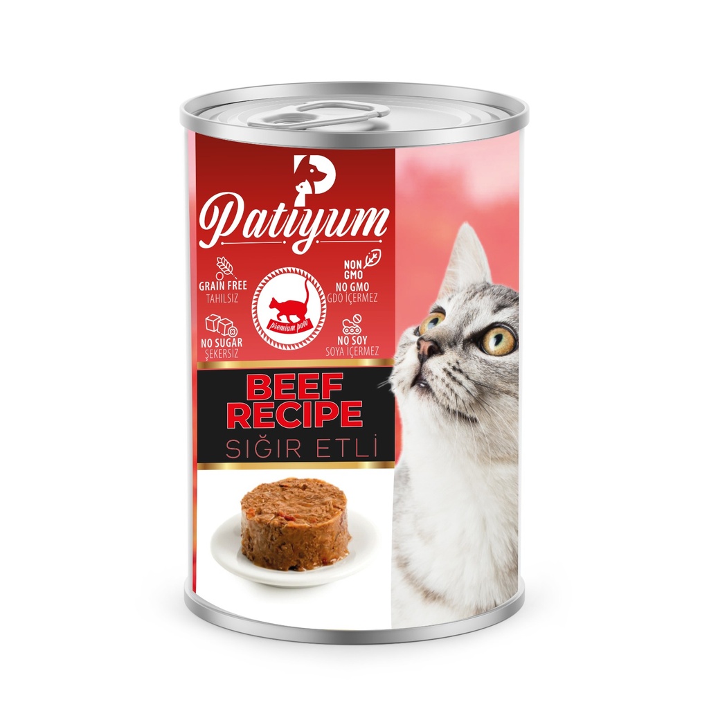 باتي يم | طعام باتيه رطب للقطط البالغة بلحم البقر- 415 جم