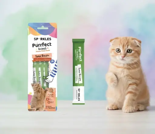 سباركليز | مكافئة كريمي بنكهة التونة مع السلمون لصحة الجهاز المناعي | 4*15غم