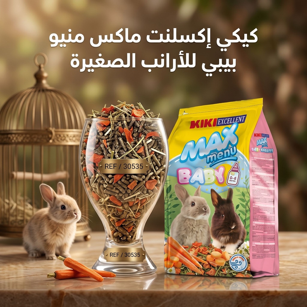 غذاء صغار الأرانب "كيكي إكسيلينت ماكس منيو" (Kiki Excellent Max Menu Baby Rabbits)
