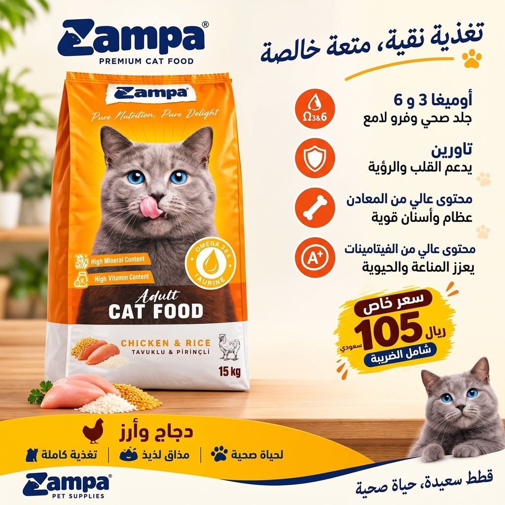 Zampa Adult Cat Food (Chicken & Rice)  