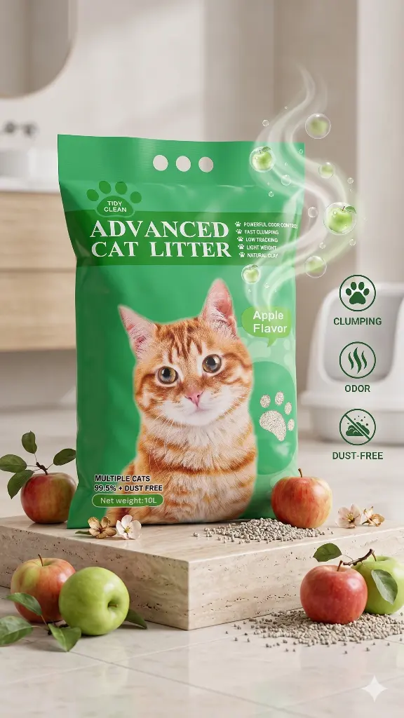 رمل لفضلات القطط أدفانسد برائحة التفاح 10 لتر