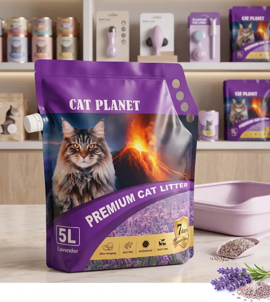 رمل لفضلات القطط كات بلانت  برائحة الافندر 5 لتر 