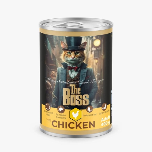 [BOSS|400gm] [بوس] طعام رطب للقطط بالدجاج - 400 جم