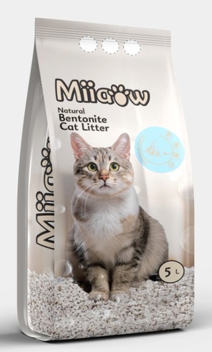 [Mii-5L] مياوو !!! رمل قطط من مادة البينتونايت برائحة بودرة الاطفال 5 لتر