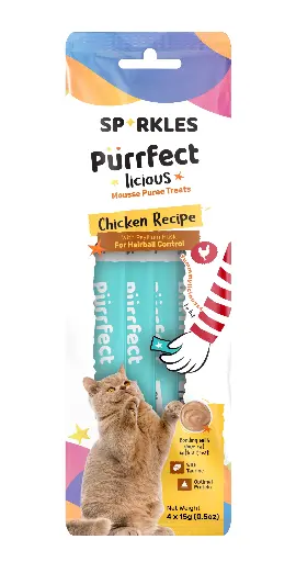 [083638] SPARKLES | POUCH CREAMY TREATS CHICKEN RECIPE FOR HAIRBALL CONTROL | 4X15g