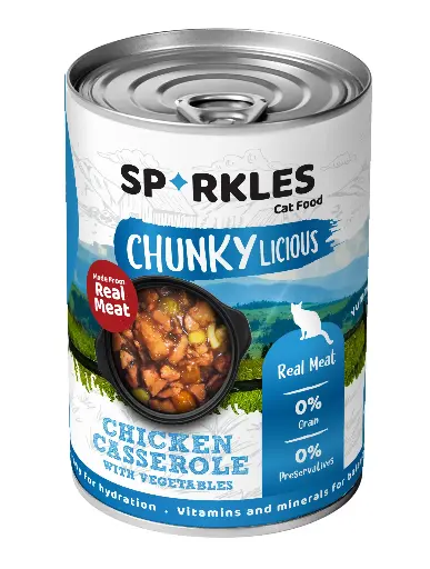 [084291] SPARKLES | CAT CANNED CHICKEN CASSEROLE WITH VEGETABLES GRAVY | 400g