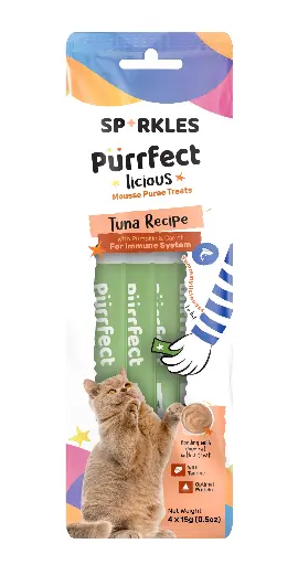 [083683] SPARKLES | POUCH CREAMY TREATS TUNA RECIPE FOR IMMUNE SYSTEM | 4X15g 