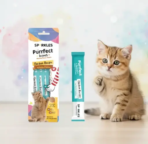 [083638] سباركليز | مكافئة صحية معجون بنكهة الدجاج للتحكم في كرات الشعر |      4*15 غم