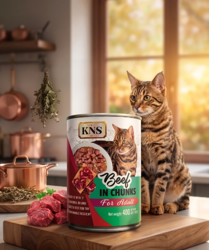 [BF400] KNS | Beef Flavour Chunk For Adult Cat- 400gm