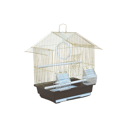 [B914] Shack shape Golden Bird Cage